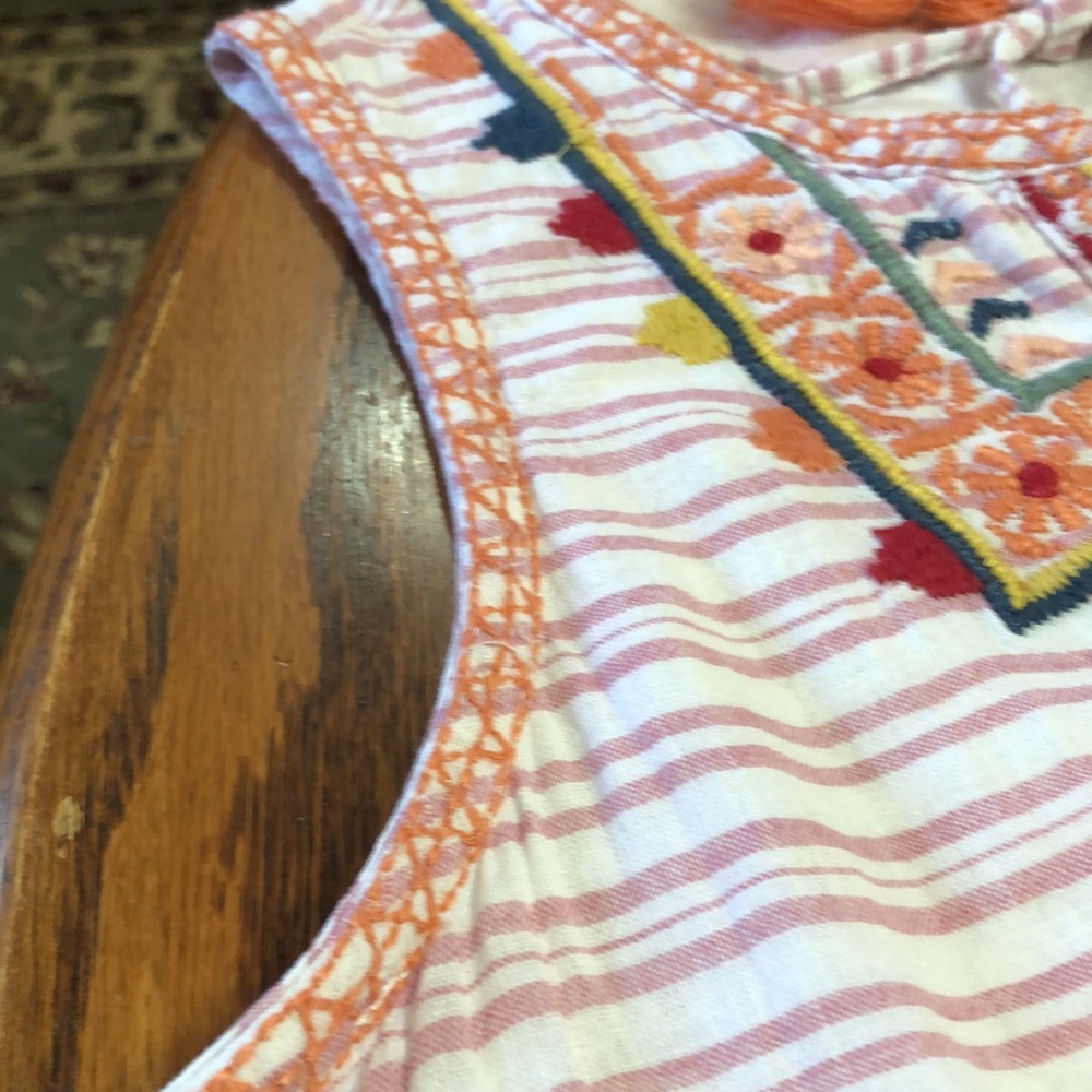 BEACH LUNCH LOUNGE SIZE MEDIUM WHITE/RED STRIPED FULLY LINED DRESS SIZE MEDIUM - Picture 5 of 5
